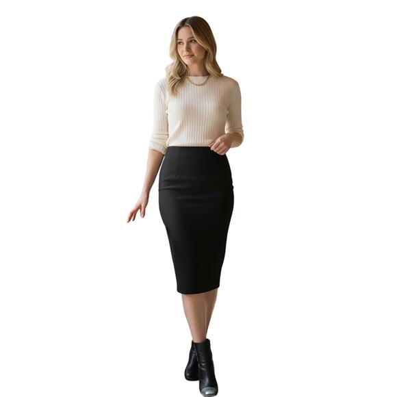 Forever 21 Black Pencil Skirt Women’s XS Full Length Zipper Desk to Dinner - Picture 2 of 6